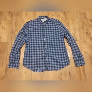 Frank & Eileen "The Don" Men's Size XL Blue Check Button Front Long Sleeve Shirt